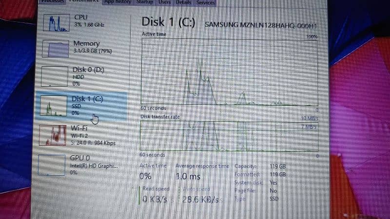 HP Core i3 7 Gen with SSD and Hard disk 10