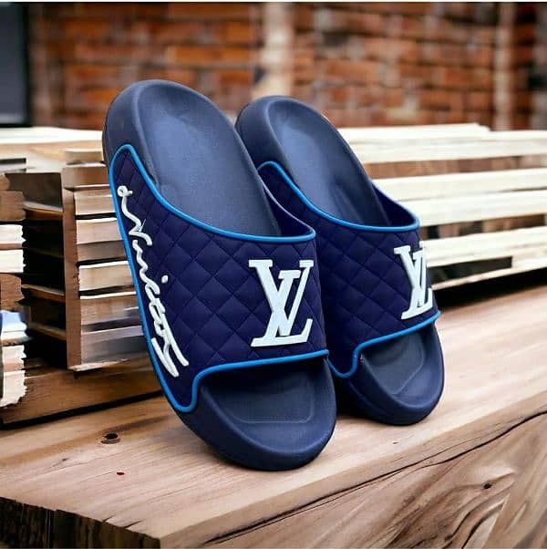 Men's medicated PU leather soft slide slippers 3