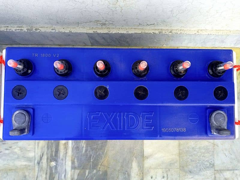 2 × EXIDE TR-1800 TALL TUBULAR HEAVY DUTY BATTERY  FOR SOLAR/UPS 5