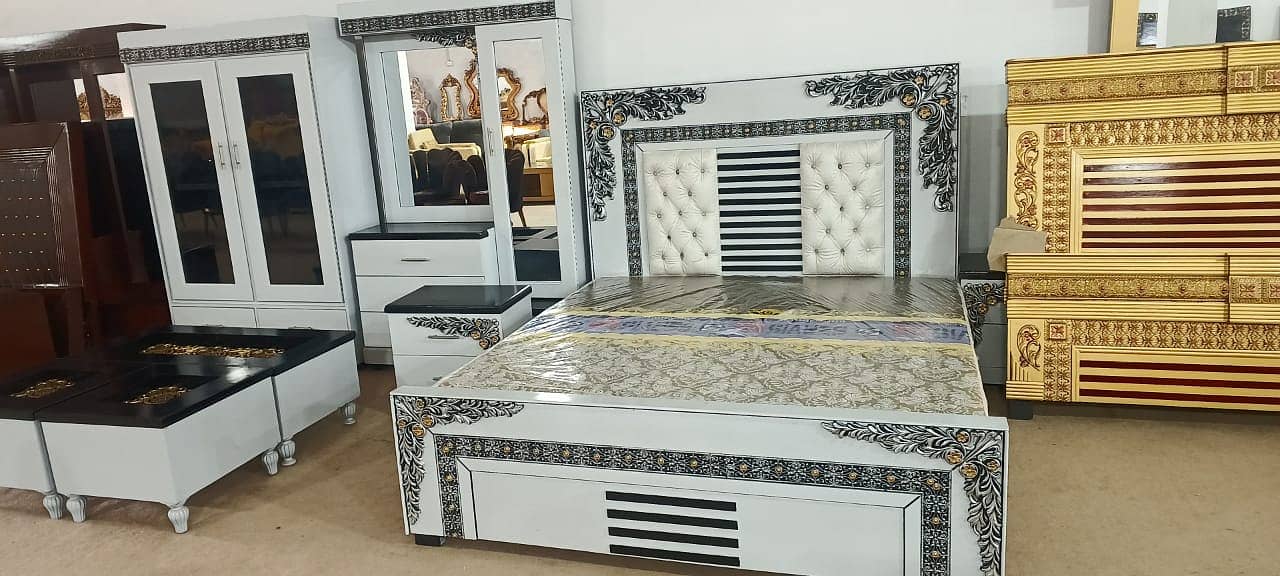 bed set / king size bed / double bed / poshish bed / bed / side table 10