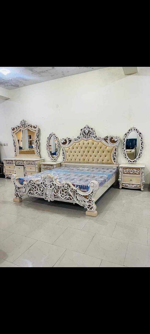 bed set / king size bed / double bed / poshish bed / bed / side table 14