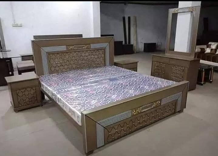 bed set / king size bed / double bed / poshish bed / bed / side table 0