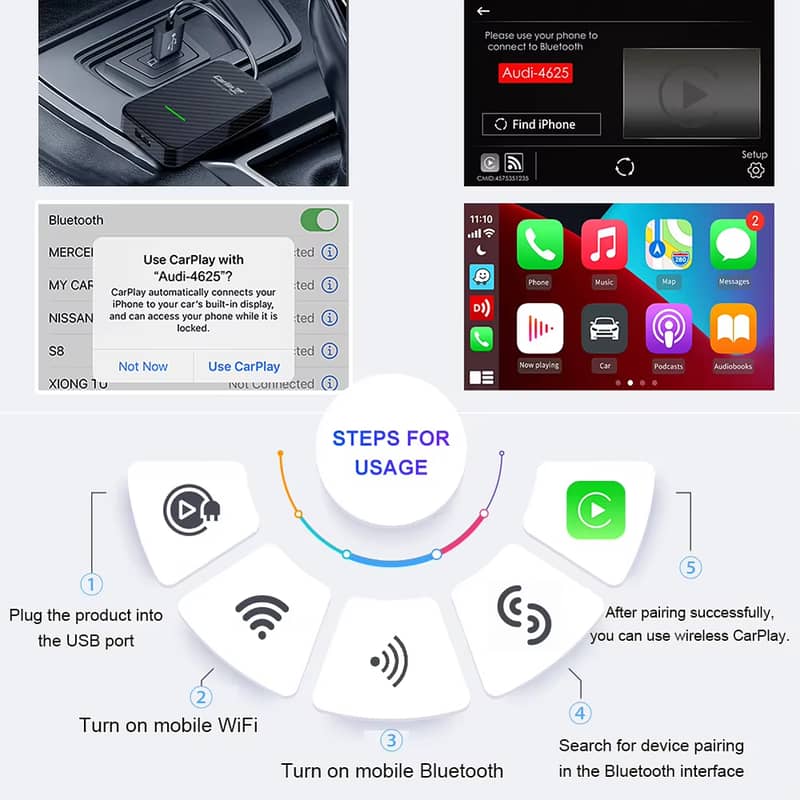 Wireless Apple Carplay, Android Auto Carlinkit Original Car Box 5