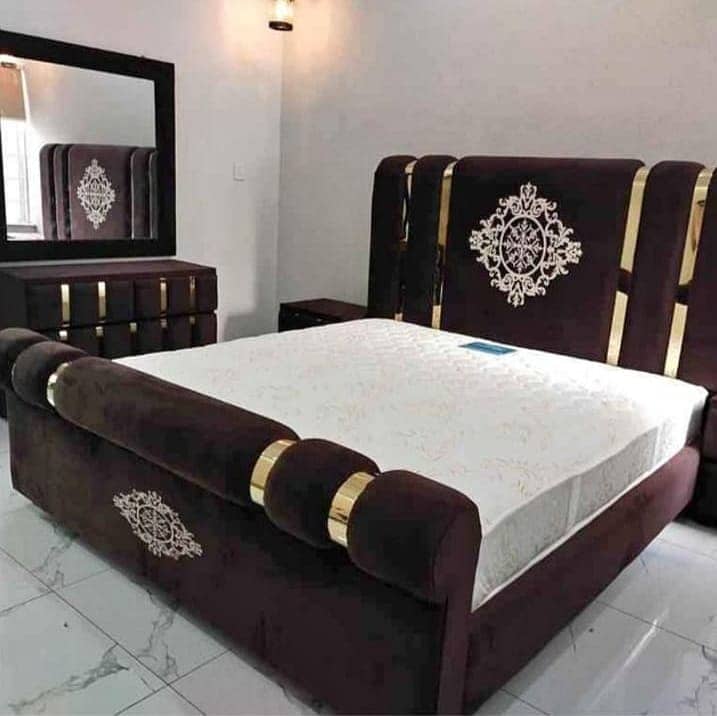 wooden bed/gloss paint bed set/luxury bed/king size bed/double bed 10