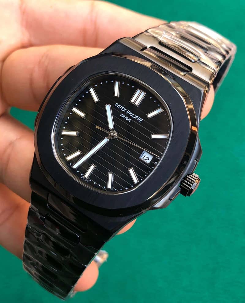 ALL BLACK PATEK PHILIPPE WATCH WITH PATEK PHILIPPE BLACK BOX 1