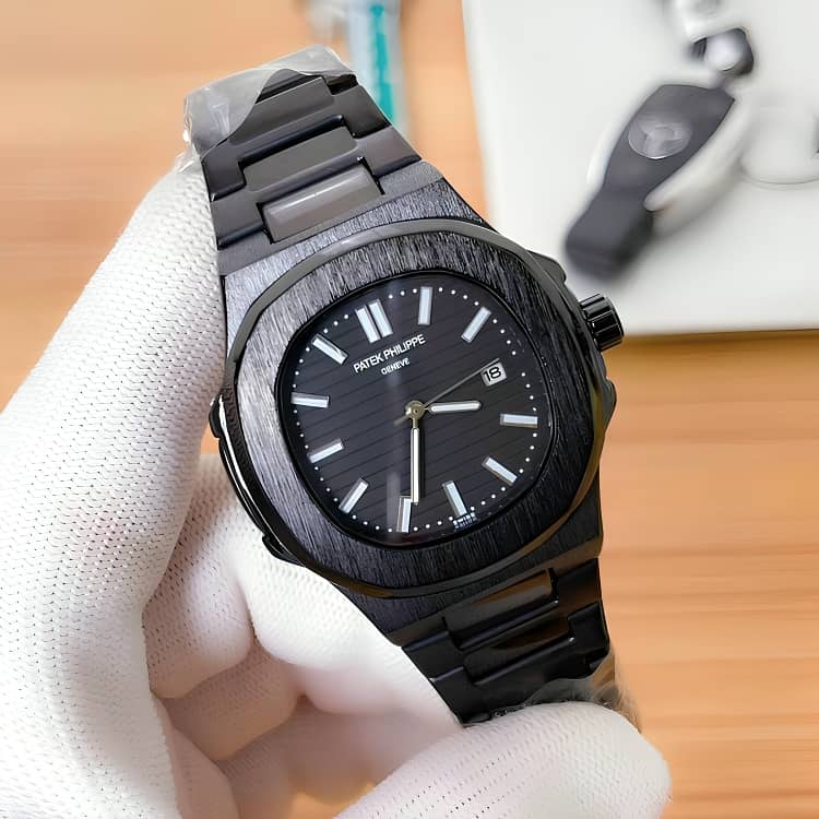 ALL BLACK PATEK PHILIPPE WATCH WITH PATEK PHILIPPE BLACK BOX 3