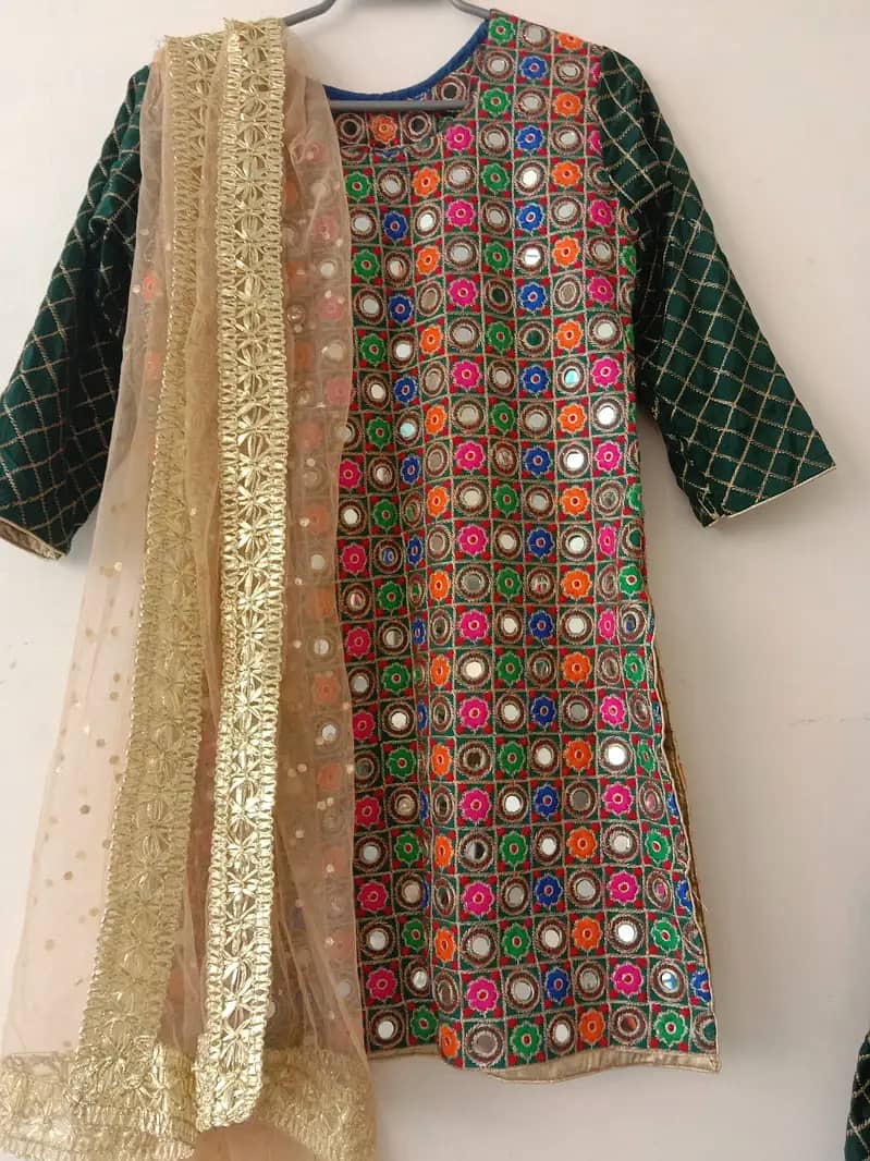 shrara and kurti with mirror work 1