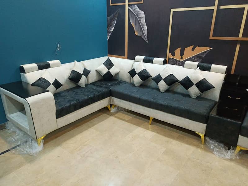 Sofa set / 6 Seater Sofa / Dark Blue Sofa / Pure Wood Sofa /Furniture 7