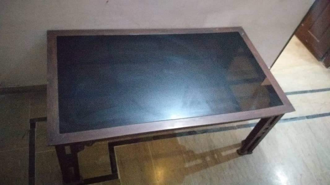 good quality wood and glass table 1