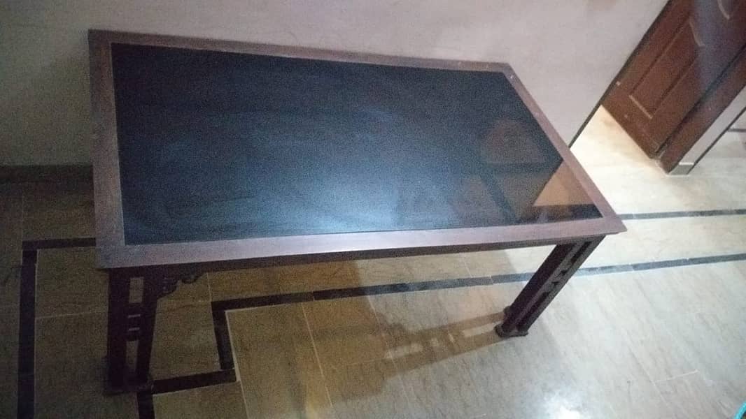 good quality wood and glass table 2