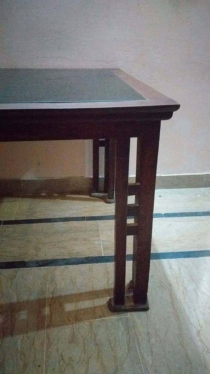 good quality wood and glass table 4