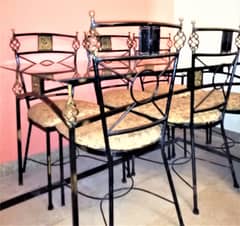 Wrought Iron Table (Italian Design) with 6 Chairs with 12 MM Imported