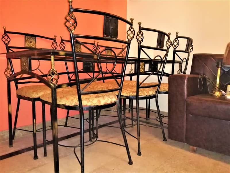 Wrought Iron Table (Italian Design) with 6 Chairs with 12 MM Imported 1