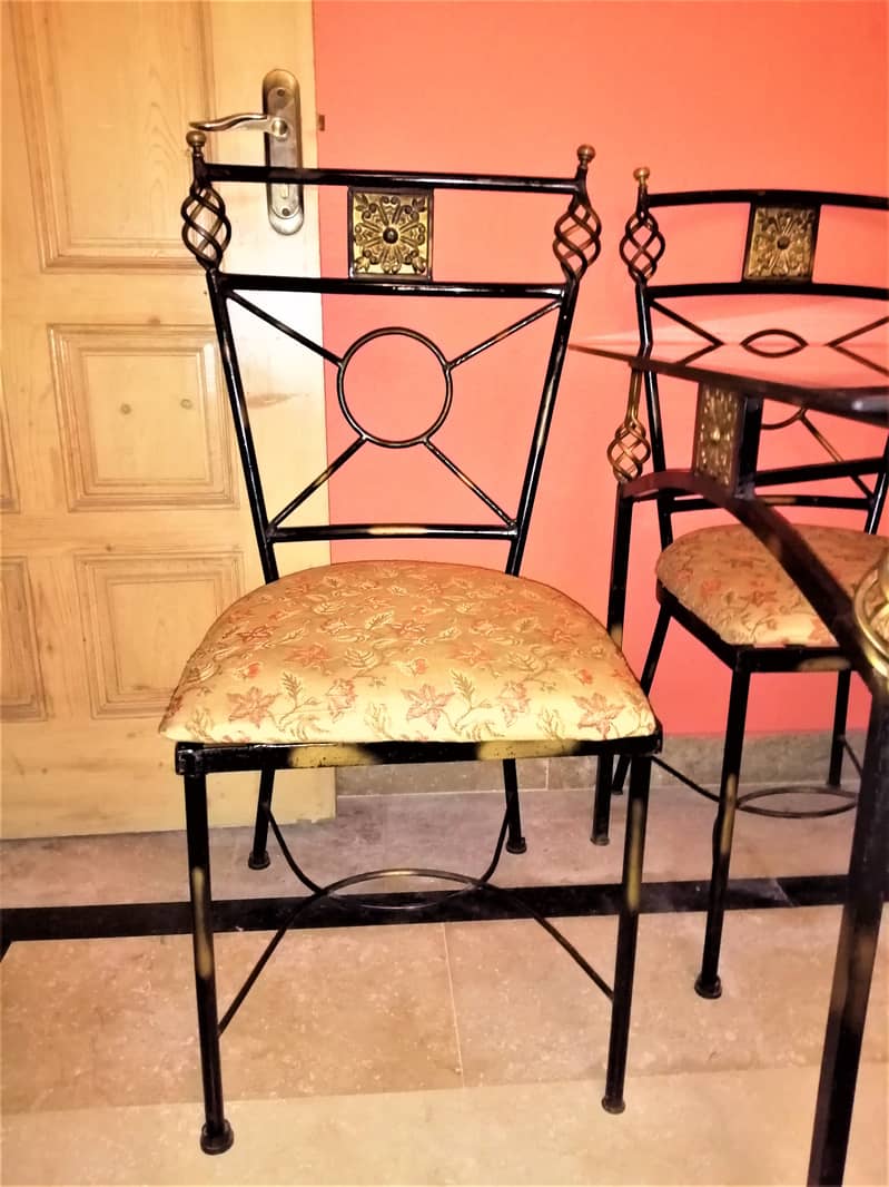 Wrought Iron Table (Italian Design) with 6 Chairs with 12 MM Imported 2