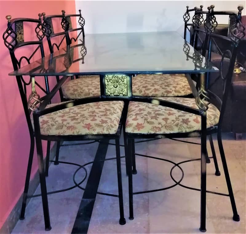 Wrought Iron Table (Italian Design) with 6 Chairs with 12 MM Imported 6