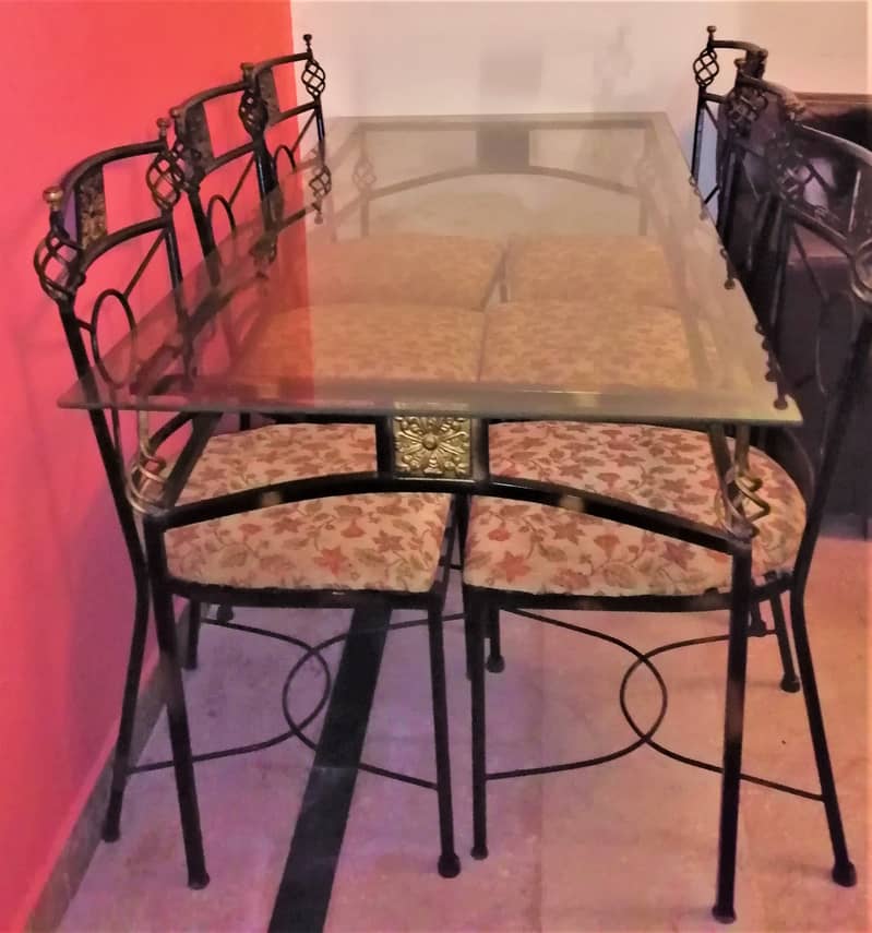 Wrought Iron Table (Italian Design) with 6 Chairs with 12 MM Imported 7