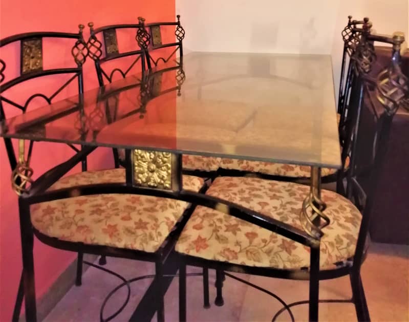 Wrought Iron Table (Italian Design) with 6 Chairs with 12 MM Imported 8