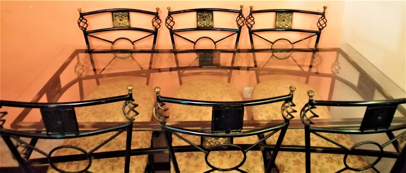 Wrought Iron Table (Italian Design) with 6 Chairs with 12 MM Imported 13