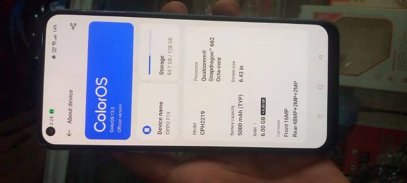 OPPO F19 6+6 128GB OFFICAL PTA APROVED 9