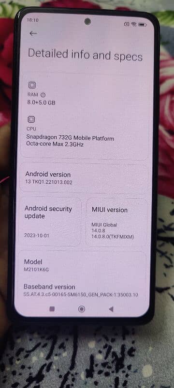 mi note 10 pro. only set 8gb 128gb. . . add read kr lain 7