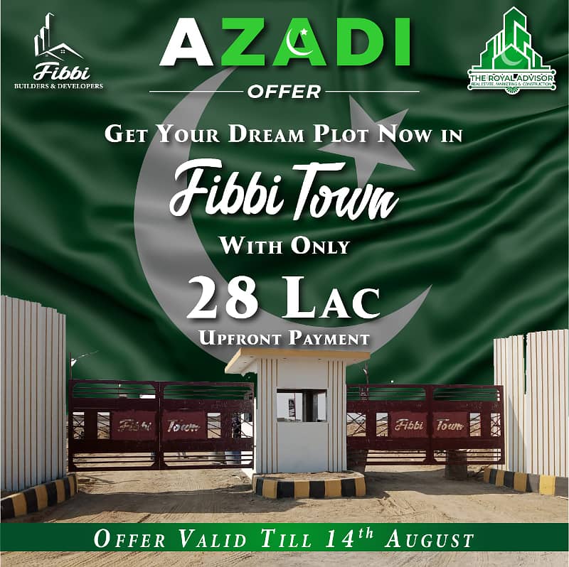 Prime Location 120 Square Yards Plots For Sale In The Perfect Location Of Fibbi Town 0