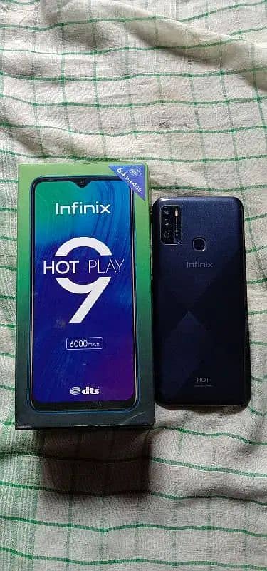 infinix hot 9 play 4Gb 64Gb with Box and Seald 5