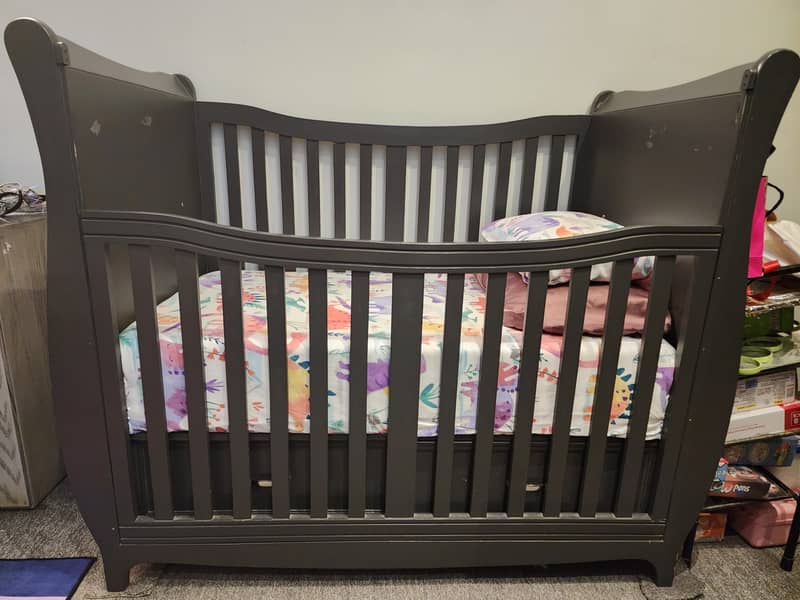 Pure wood Baby Cot (with mattress) 2