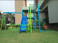 Playground equipment | Garden wooden play area | slides and ropes