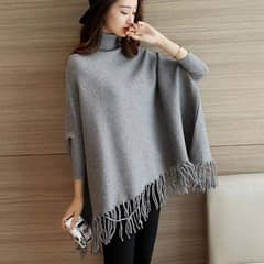 Women's Fleece Plain Cape Shawl