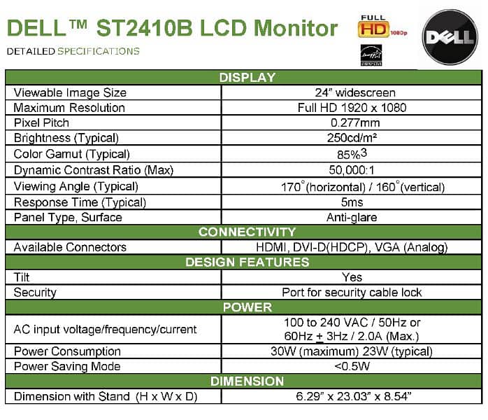 Dell ST2410B (24" LCD Monitor) 6