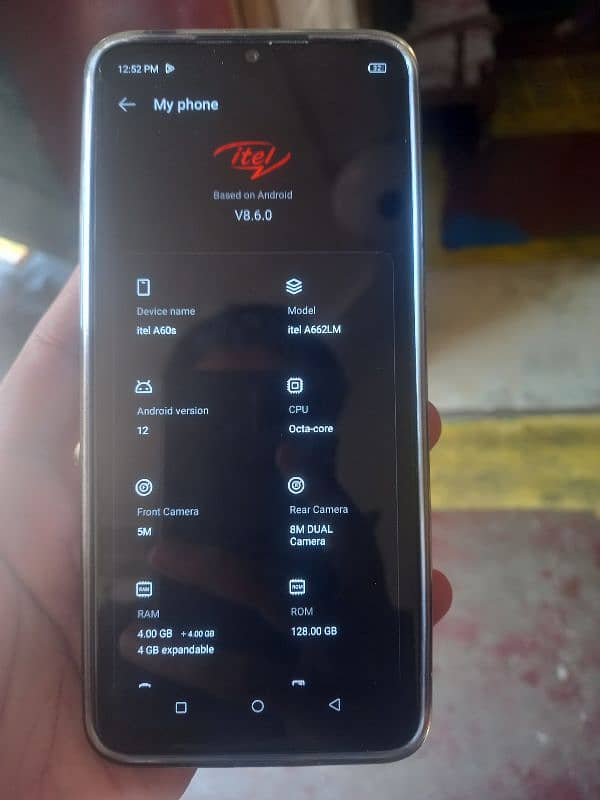 itel A60s 4/128 sirf phone h all ok h 03349566321 3