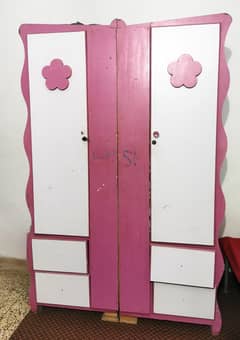 Pink & White Wardrobe with Floral Design