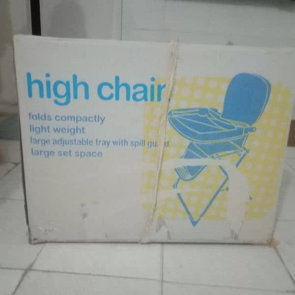 I am selling High chair in very good condition nothing is damaged. 1