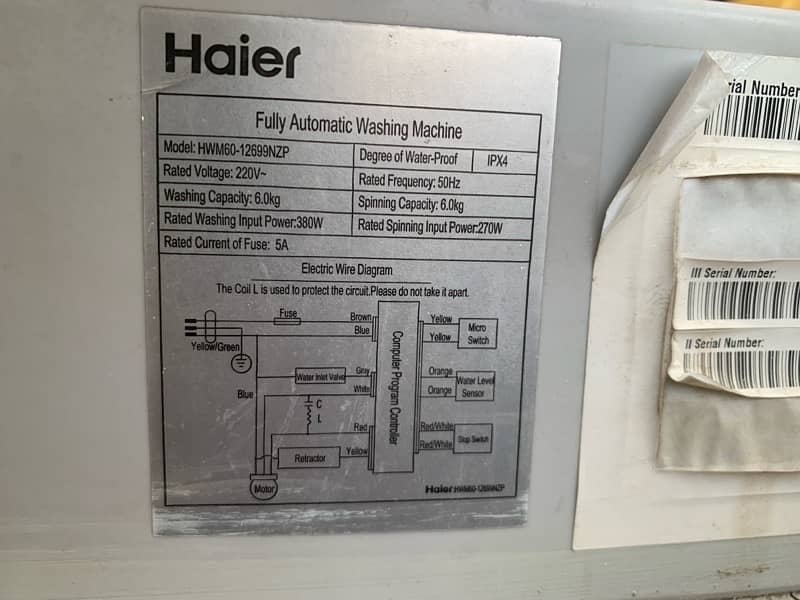 Fully Automatic Washing Machine 6kg (Haier) 5