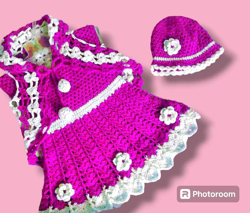 Hand made crochet frocks for baby girls 1