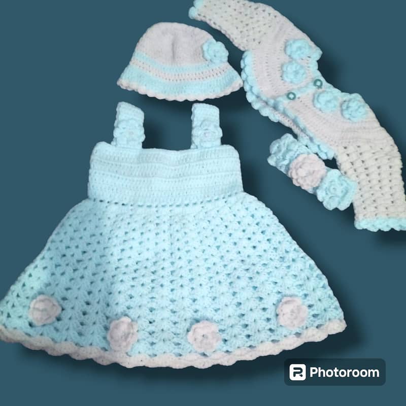 Hand made crochet frocks for baby girls 2