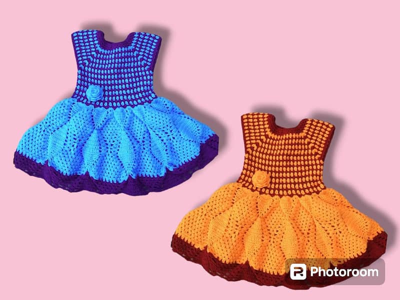 Hand made crochet frocks for baby girls 3