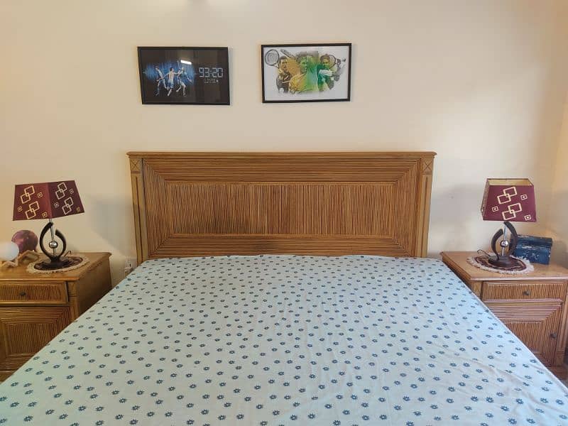 King sized double bed with mattress and 2 side tables 5