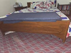 Wooden Queen Size Bed + Mattress