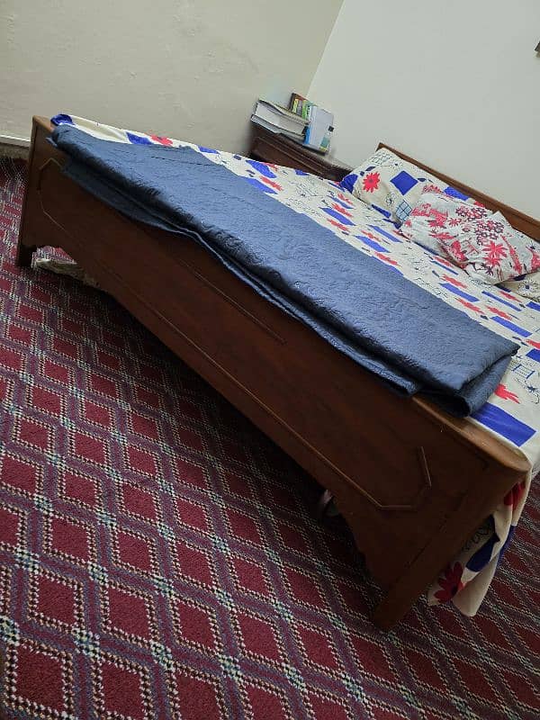 Wooden Queen Size Bed + Mattress 4