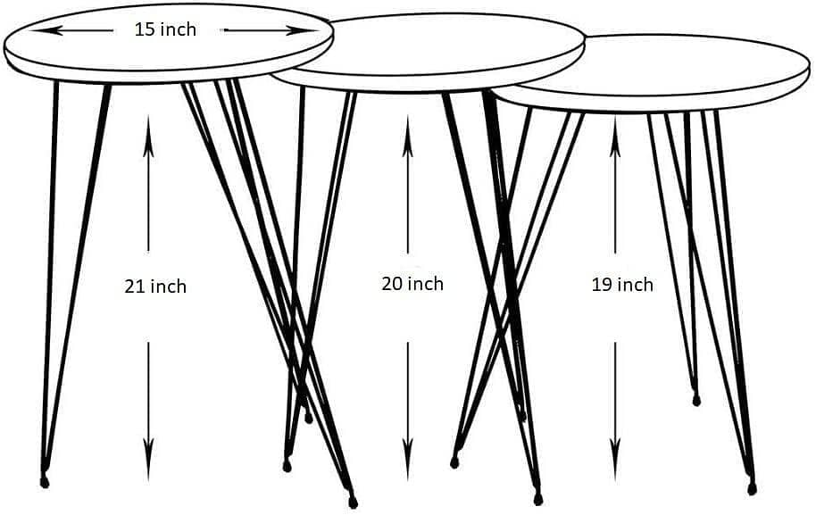 Table for cofee | Centre table | Dining. 3 Pcs: Black & White designs. 9