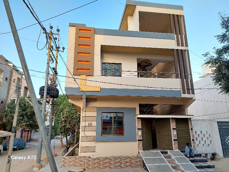 super stylish corner 120 yards double story house available in block-5, saadi town 0