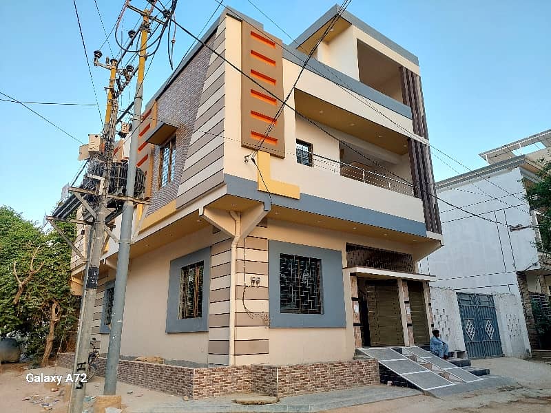 super stylish corner 120 yards double story house available in block-5, saadi town 1