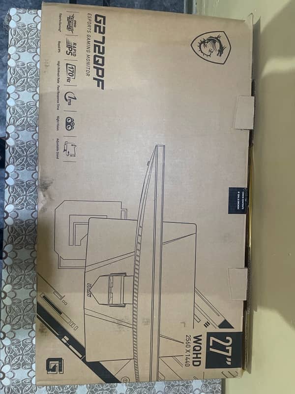 MSI G272QPF 1440 165 Hz QHD 2K Gaming Monitor in Excellent Condition 2