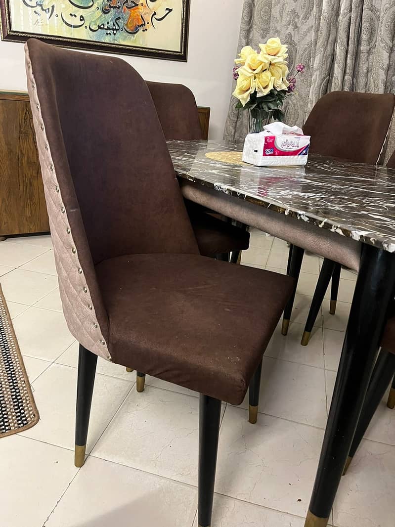 6 seater dining table, marble top table 3