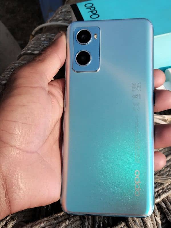 oppo A96 condition 10 by 10 complete inbox color sunset blue 4