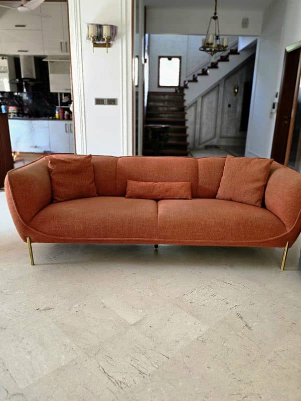 L shaped Recliner Sofa & orange 2.5seater 2