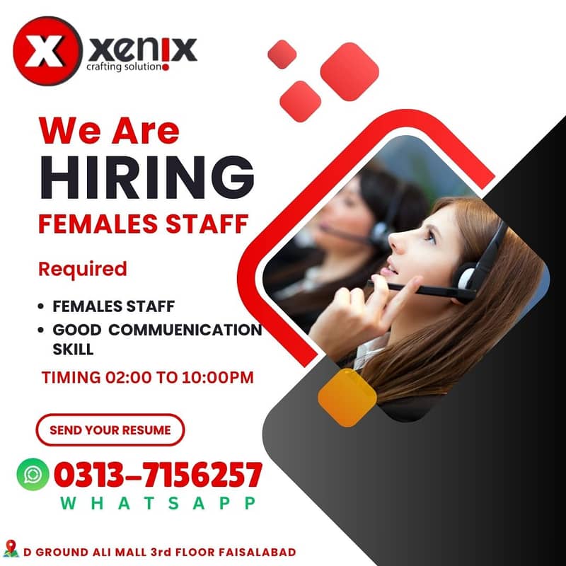 Female Staff Required | Call Center Job 0