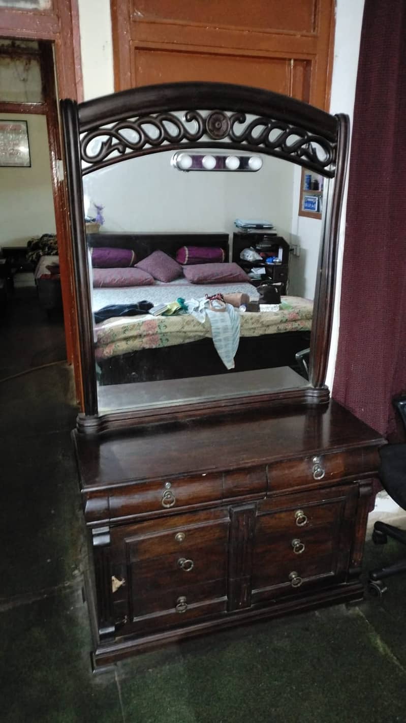 Double bed/King size bed/Dressing table/Bed set/Wooden bed/Furniture 4