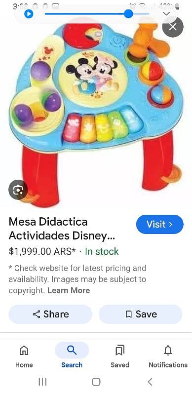 Mesa de Atividades Dican Disney Baby Mickey 0